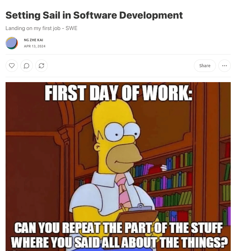 My First Post on Substack.